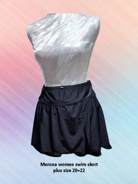 Merona womens swimwear bottom skirt plus size 20 22 W color black